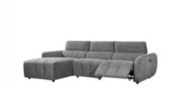 Turin Electric Recliner Sofa Charcoal Left Hand