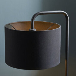 Luminosa Lighting Luminosa Carrara Table Lamp Satin Black Paint & Black Fabric - thumbnail 5