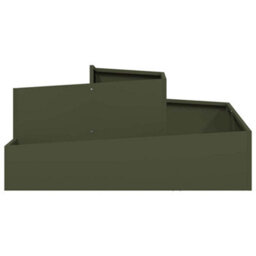 Berkfield Garden Planter Olive Green 100 X 100 X 50 Cm Steel - thumbnail 5