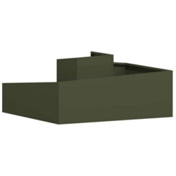 Berkfield Garden Planter Olive Green 100 X 100 X 50 Cm Steel - thumbnail 7