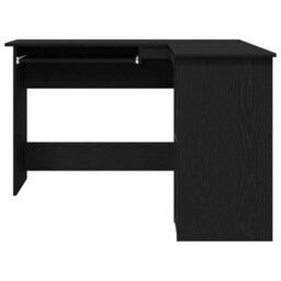 Berkfield Black Oak Desk 120X140X75 Cm Made From Engineered Wood - thumbnail 7