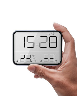 Amorly Smart Digital Alarm Clock, W/magnetic Attraction, Indoor Temperature Humidity, Hd Screen Hour Date, Battery Operated - Black - image 1