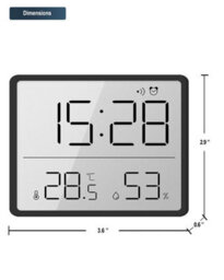 Amorly Smart Digital Alarm Clock, W/magnetic Attraction, Indoor Temperature Humidity, Hd Screen Hour Date, Battery Operated - Black - thumbnail 4