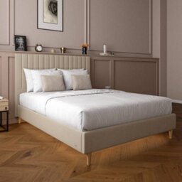 X Rocker Xr Living Maisie Velvet Bed Frame With Under Frame Led Lights - King Bed - Natural Stone - thumbnail 5