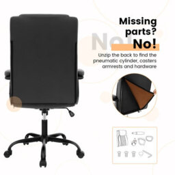 Costway Office Desk Chair Ergonomic Executive Chair W/headrest Cushion-Black - thumbnail 6