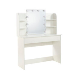 MMT Funiture Designs White Dressing Table With Drawers Make Up Desk With Led Mirror Modern Bedroom 108Cm - thumbnail 5