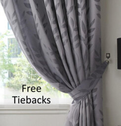 Luxury Living Tivoli Eyelet Ring Top Curtains Silver - thumbnail 3