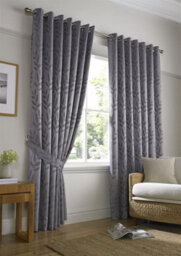 Luxury Living Tivoli Eyelet Ring Top Curtains Silver - thumbnail 1
