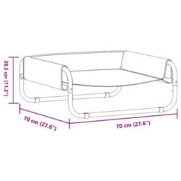 Vidaxl Dog Bed Folding Manual Light Grey 70 X 70 X 28.5 Cm Steel - thumbnail 3