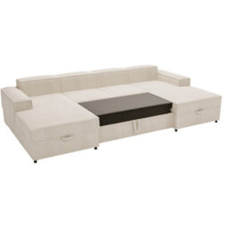 Santos U Living Room Universal Corner Sofa Bed Chipboard Polyurethane Foam Wave Springs 320X166X79Cm Light Grey - thumbnail 3