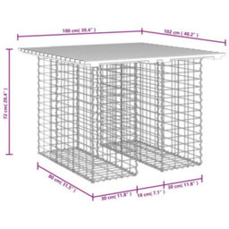 Berkfield Rustic Garden Bench Gabion Design 100X102X72 Cm Solid Wood Pine - thumbnail 8