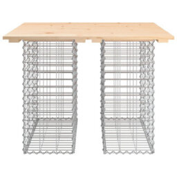 Berkfield Rustic Garden Bench Gabion Design 100X102X72 Cm Solid Wood Pine - thumbnail 5