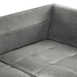 Beliani Corner Sofa 3 Seater Grena Velvet Light Grey Left Hand - thumbnail 8