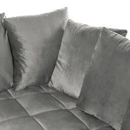 Beliani Corner Sofa 3 Seater Grena Velvet Light Grey Left Hand - thumbnail 7