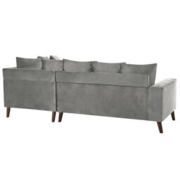 Beliani Corner Sofa 3 Seater Grena Velvet Light Grey Left Hand - thumbnail 5