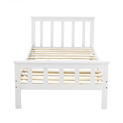 White Solid Pine Wood Standard 3Ft Single Bed Frame Bedroom - image 1