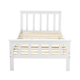 White Solid Pine Wood Standard 3Ft Single Bed Frame Bedroom - thumbnail 1