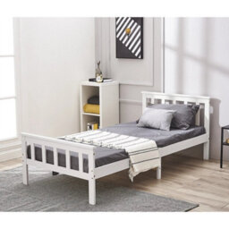 White Solid Pine Wood Standard 3Ft Single Bed Frame Bedroom - thumbnail 3