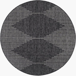 Livabliss Round Eagean-Global Black Grey Cream Charcoal In- & Outdoor Rug 160 X 160 Cm Easy Care, Non Shedding - thumbnail 2
