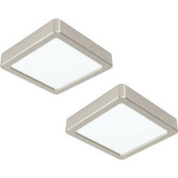 Set Of 2 Modern Satin Nickel Ceiling Lights - 160mm Square Surface Mount 10.5W Led 4000K - thumbnail 1