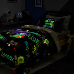 Bedlam Game Glow Kids Gamer Themed Duvet Cover Set Glows In The Dark - thumbnail 2