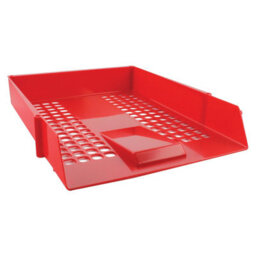 Q-Connect Letter Tray Plastic Red - thumbnail 1