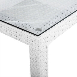 Beliani Garden Dining Table Italy 220 Cm 100 Cm Glass White - thumbnail 6