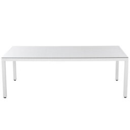 Beliani Garden Dining Table Italy 220 Cm 100 Cm Glass White - thumbnail 4