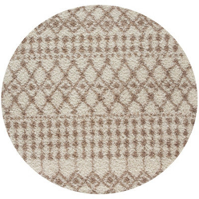 The Rugs Soft Moroccan Diamond Shaggy Rugs And Runners High Pile Ivory And Beige Living Room Kitchen Hallway 1030 - image 1