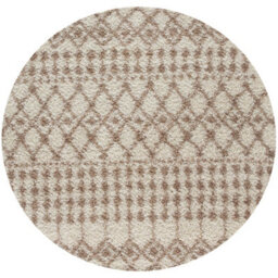 The Rugs Soft Moroccan Diamond Shaggy Rugs And Runners High Pile Ivory And Beige Living Room Kitchen Hallway 1030 - thumbnail 1