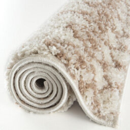 The Rugs Soft Moroccan Diamond Shaggy Rugs And Runners High Pile Ivory And Beige Living Room Kitchen Hallway 1030 - thumbnail 8