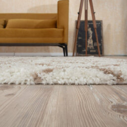 The Rugs Soft Moroccan Diamond Shaggy Rugs And Runners High Pile Ivory And Beige Living Room Kitchen Hallway 1030 - thumbnail 9
