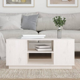 Walplus Coffee Table White 90X49X40.5 Cm Solid Wood Pine - thumbnail 3