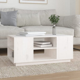 Walplus Coffee Table White 90X49X40.5 Cm Solid Wood Pine