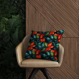 Warren Reed Designer Christmas Watercolour Holly Leaf Outdoor Cushion 45Cm X 45Cm - thumbnail 2