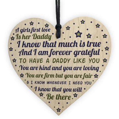 Red Ocean Daddy's Girl Hanging Wooden Heart Fathers Day Gift For Him Daddy Daughter Gifts Thank You - image 1
