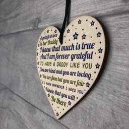 Red Ocean Daddy's Girl Hanging Wooden Heart Fathers Day Gift For Him Daddy Daughter Gifts Thank You - thumbnail 7
