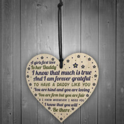 Red Ocean Daddy's Girl Hanging Wooden Heart Fathers Day Gift For Him Daddy Daughter Gifts Thank You - thumbnail 2