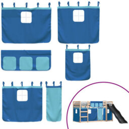 Berkfield Bunk Bed Without Mattress With Slide And Curtains Blue 90X190 Cm Single - thumbnail 5
