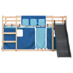 Berkfield Bunk Bed Without Mattress With Slide And Curtains Blue 90X190 Cm Single - thumbnail 7