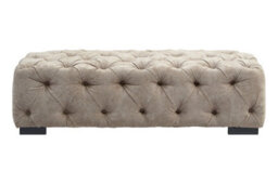 Orsina Elegant Natural Fabric Foostool, Button Tufted Upholstered Soft Footstool, Premium Footstool For Bedroom - thumbnail 6
