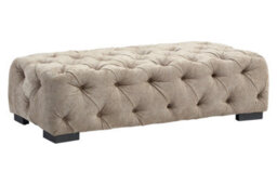 Orsina Elegant Natural Fabric Foostool, Button Tufted Upholstered Soft Footstool, Premium Footstool For Bedroom - thumbnail 2