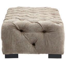 Orsina Elegant Natural Fabric Foostool, Button Tufted Upholstered Soft Footstool, Premium Footstool For Bedroom - thumbnail 3