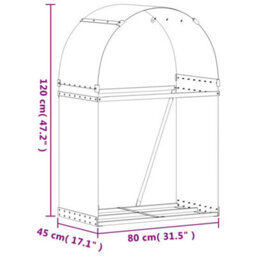 Walplus Log Holder Brown 80X45X120 Cm Galvanised Steel - thumbnail 9