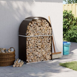 Walplus Log Holder Brown 80X45X120 Cm Galvanised Steel