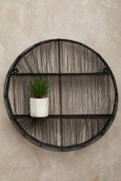 Orsina Gold Wire Round Wall Shelf, Modern Metal Wall Shelf, Luxury Gold Wall Shelf, Wall Shelf For Living Room - thumbnail 4