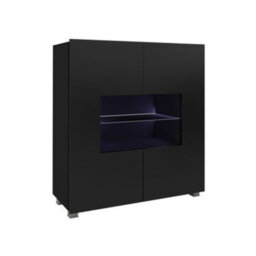 Calabrini 11 Practical Home Office Set With Desk Storage Cabinet And Shelves White/black - thumbnail 4
