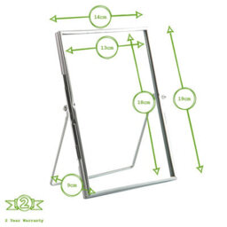 "Nicola Spring Standing Metal Photo Frames - 5"" X 7"" - Silver - Picture Frame Freestanding Frame Display Poster Frame - Set Of 2" - thumbnail 3