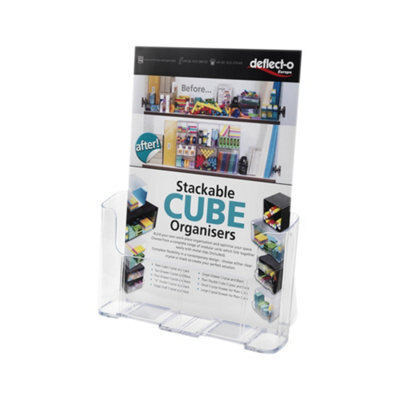 Deflecto Yearntree Deflecto A4 Portrait High Back Single Compartment Literature Holder, Magazine File Holder, Leaflet Holder, Leaflet Display Stand, - image 1
