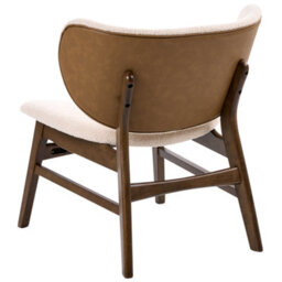 Wyld And Coco Arcadia Home Two-Tone Boucle Armchair, Rubberwood Legs, Beige-Brown Retro Traditional - thumbnail 6